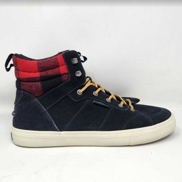Men\'s 13 Sperry Striper Storm Hiker Buff suede black & red buffalo checker boots main image 4